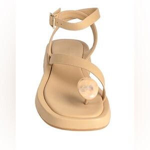 Gia Borghini x RHW Women's Rosie 18 Beige Leather Strappy Sandals Size 38